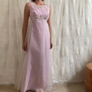 60’s Lavender empire waist gown